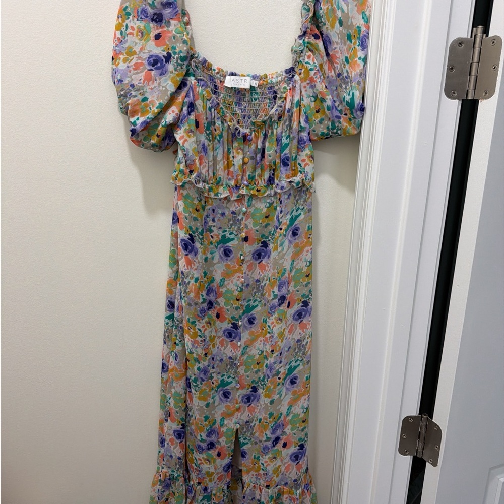 Astr Colorful Floral Midi Dress